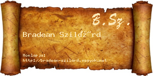 Bradean Szilárd névjegykártya